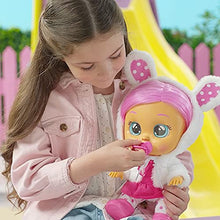 Load image into Gallery viewer, Cry Babies Dressy Coney - 12" Baby Doll | Pink Dress, Bunny Themed White Fluffy Jacket
