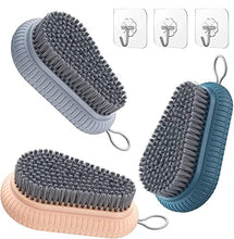 Load image into Gallery viewer, 3 Pack Scrub Brush,Soft & Stiff Bristles Brush,Dish Washing Brushes,Non-Slip Good Grip Laundry Scrubber for Kitchen Sink Carpet Tile Floor Bathroom Shoes Clothes Scrubbing and Cleaning-Blue/Gray/Pink