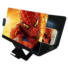 Load image into Gallery viewer, DRIDOUAM Mobile Phone Screen Magnifier 8" HD Screen Enlarger 3D Movies Amplifier Foldable Holder Stand Smartphones, PU Leather, Black