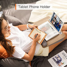 Load image into Gallery viewer, HUANUO Lap Laptop Desk - Portable Lap Desk with Pillow Cushion, Fits up to 15.6 inch Laptop, with Anti-Slip Strip & Storage Function for Home Office Students Use as Computer Laptop Stand, Book Tablet