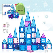 Load image into Gallery viewer, Magnetic Tiles 102Pcs, Magnetic Building Blocks Pretend Play Toys, Toy Castle Building Kit, Build Kids Creative-Thinking, Fine-Motor, Visual-Spatial & Emotional Skills