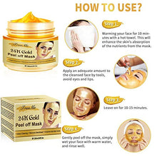 Load image into Gallery viewer, Gold Facial Mask, Peel off Mask, Blackhead Remover Mask with 24K Gold Extract, Anti-Aging, Deep Cleansing Blackhead & Acne Scars, Dirt & Oil, Repairs Uneven Skin Tone