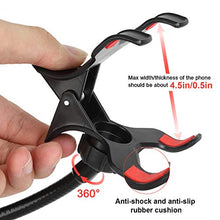 Load image into Gallery viewer, Slopehill Gooseneck Phone Holder for iPhone X XR XS 8 7 Plus Samsung Galaxy S10, Cell Phone Clip Holder for Bedroom Desktop Office Bathroom Kitchen, Rotate Freely Lazy Bracket Holder, Black