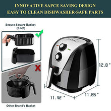 Load image into Gallery viewer, Secura Air Fryer XL 5.3 Quart 1700-Watt Electric Hot Air Fryers Oven Oil Free Nonstick Cooker w/Additional Accessories, Recipes, BBQ Rack & Skewers for Frying, Roasting, Grilling, Baking (Silver)