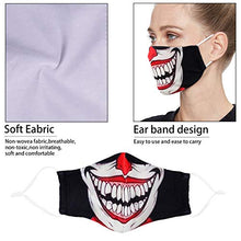 Load image into Gallery viewer, Fashion Cotton Face Mask Reusable for Women Men, Washable Breathable Designer Cloth Fabric Madks,Cubre Bocas Tapa para mascarillas de,Adult Mouth Nose Cover Clown Skeleton Joker Halloween Skull