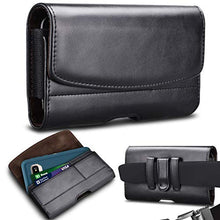 Load image into Gallery viewer, Takfox Phone Holster for Samsung Galaxy Note 20 Ultra S22+ S21 S10 S9 A01 A11 A21 A51 A71 A13 A20 A12, iPhone 13 Pro Max 12 11 SE XS XR 8 7+ Leather Belt Clip Loops Phone Pouch Card Holder Case,Black