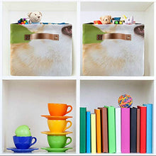 Load image into Gallery viewer, WIEDLKL Rectangular Organizer Bins Dogs Play with Soap Bubbles Outdoors in Summer Pantry Organization and Storage Containers with Strong Pu Leather Handle Waterproof Storage Box for Clothe