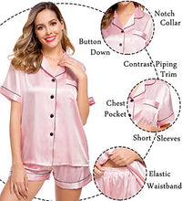 Load image into Gallery viewer, LecGee Pajamas Set Short Sleeve Sleepwear Womens Button Down Nightwear Soft Pj Lounge Sets