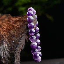 Load image into Gallery viewer, Purification Bracelet - Handmade Natural Semi-Precious Amethyst Bracelet - Stone Beaded Stretch Bracelet 8mm - Gemstone Round Beads Natural Stone Yoga Bracelet -
