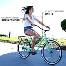 Load image into Gallery viewer, sixthreezero Around The Block Women's Single-Speed Beach Cruiser Bicycle, 26" Wheels, Mint Green with Black Seat and Grips, Model:630042