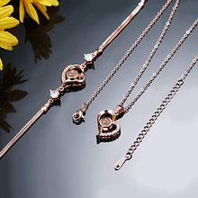 Load image into Gallery viewer, Udalyn I Love You Pendant Necklace Bracelets Set for Women 100 Languages Projection Love Heart Memory Jewelry Set Best Valentine's Day Present Gift for Her