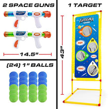 Load image into Gallery viewer, USA Toyz Astroshot Gemini Shooting Games for Kids - 2pk Soft Foam Ball Popper Toy Foam Blasters and Guns, 2-Player Toy Guns Set with Standing Shooting Target and 24 Soft Foam Balls