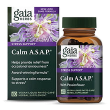 Load image into Gallery viewer, Gaia Herbs Calm A.s.A.P, Vegan Liquid Capsules, 60Count – Natural Calming Supplement to Help Reduce Occasional Anxiousness & Tension, Non Drowsy, Non Habit Forming with Lavender, Holy Basil
