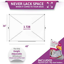Load image into Gallery viewer, Whiteboard - Height Adjustable Magnetic Dry Erase Board for Wall - Large White Board with Flip Chart Holders and Paper Pad, Marker Tray Perfect for Your Business, School, Home (48x36)