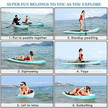 Load image into Gallery viewer, ANCHEER Inflatable Stand Up Paddle Board, Lightweight All Round iSUP with 3 Fins, Premium Accessories & Carry Bag, EVA Deck, Adj Floating Paddle, Ankle Leash and Double Action Pump (Light Blue)