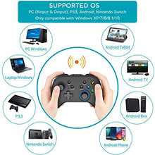 Load image into Gallery viewer, Forty4 Wireless Gaming Controller, Dual-Vibration Joystick Gamepad Computer Game Controller for PC Windows 7/8/10, PS3, Switch- Black