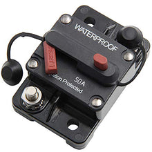 Load image into Gallery viewer, LYCAEA 50 Amp Circuit Breaker for Boat Trolling with Manual Reset Surface Mount,Water Proof IP67,12V- 48V DC
