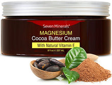Load image into Gallery viewer, Natural Magnesium Cream for Pain Calm, Leg Cramps, Sleep & Muscle Soreness. With Moisturizing Organic Cocoa Butter and Vitamin E - No Harmful Ingredients. Our USA Made Creme is Safe for Kids (8 fl oz)
