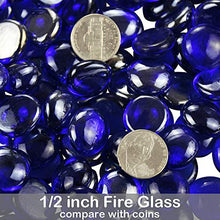 Load image into Gallery viewer, Uniflasy 1/2 Inch Fire Glass for Fire Pit, Fire Glass Beads, Fire Glass Drops for Natural or Propane Fireplace, Garden Landscaping, Safe for Outdoors Indoors Firepit Glass, 10 Pound, Cobalt Blue