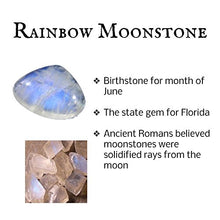 Load image into Gallery viewer, Sterling Silver Celtic Knot and Genuine Rainbow Moonstone Ring Size 7(Sizes 4,5,6,7,8,9,10,11,12,13,14,15)