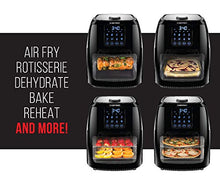 Load image into Gallery viewer, Chefman 6.3 Quart Digital Air Fryer+ Rotisserie, Dehydrator, Convection Oven, 8 Presets to Air Fry, Roast, Dehydrate, Bake & More, BPA-Free, Auto Shut-Off, Accessories Included, XL Family Size, Black
