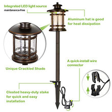 Load image into Gallery viewer, hykolity Low Voltage ORB LED Landscape Path Light W/ Crackled Shade, 3.4W 155LM 12V Wired Outdoor LED Walkway Light, Die-cast Aluminum Construction, 30-Watt Equivalent, 15-Year Lifespan-6Pack