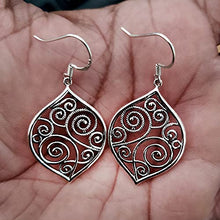 Load image into Gallery viewer, Filigree Earrings for Women Silver, Sterling Silver Earrings for Women, Plain Silver Earrings for Women