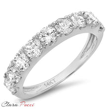 Load image into Gallery viewer, Clara Pucci 1.7 Ct Round Cut Pave Set Wedding Engagement Bridal Anniversary Band Ring 14Kt White Gold, Size 6