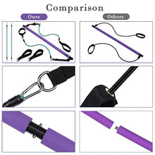Load image into Gallery viewer, CB Fitness Pilates Stick Bar with Resistance Bands - Set of 3 Exercise Flex Bands & Fit Bar Attachment - Home Gym Equipment for Men & Women - Portable Workout Kit for Body Toning, Yoga & Core Training