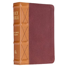 Load image into Gallery viewer, KJV Holy Bible, Compact Large Print, Premium Full Grain Leather Red Letter Edition - Ribbon Marker, King James Version, Saddle Tan/Butterscotch