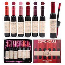 Load image into Gallery viewer, SOVONCARE 6 Color Wine Lip Tint, Matte Liquid Lipstick Waterproof Natural Lip Stains Set Long Lasting Wine Bottle Lip Gloss Makeup Gift Idea for Girls & Women
