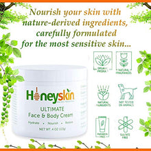 Load image into Gallery viewer, Face and Body Moisturizer Cream - Facial Skin Care - Dry Skin, Cracked Hands, Rosacea Eczema Psoriasis Rashes Itchiness Redness - With Natural Aloe and Manuka Honey - Anti Aging - Anti Wrinkle (4 oz)