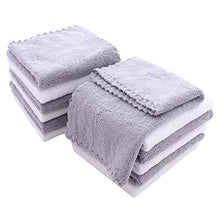 Load image into Gallery viewer, 12 Pack Baby Washcloths - Extra Absorbent and Soft Wash Clothes for Newborns, Infants and Toddlers - Suitable for Baby Skin and New Born - Microfiber Coral Fleece 12x12 Inches