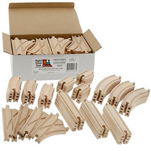 Load image into Gallery viewer, Wooden Train Track 52 Piece Set - 18 Feet Of Track Expansion And 5 Distinct Pieces - 100% Compatible with All Major Brands Including Thomas Wooden Railway System - by Right Track Toys