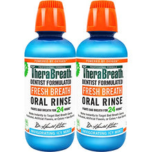 Load image into Gallery viewer, TheraBreath Fresh Breath Dentist Formulated Oral Rinse, Icy Mint, 16 Fl Oz (Pack of 2)
