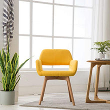 Load image into Gallery viewer, Lansen Furniture (Set of 2) Modern Living Dining Room Accent Arm Chairs Club Guest with Solid Wood Legs (Yellow)