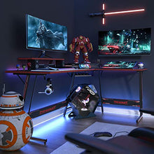 Load image into Gallery viewer, DESINO L Shaped Gaming Desk Computer Coner Desk PC Wirting Table Gamer Workstation for Home Office, Black