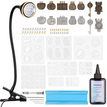 Load image into Gallery viewer, Uv Resin Kit, HK GT Upgrade UV Epoxy Resin Kit for Beginners Supplies 3-5 Minutes UV Lamp Fast Curing Jewelry Molds Starter DIY Kits Tools for Complete for Making Jewelry Earrings Keychain Bracelet