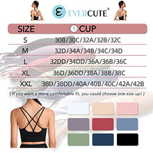 Load image into Gallery viewer, Evercute Cross Back Sport Bras Padded Strappy Criss Cross Cropped Bras for Yoga Workout Fitness Low Impact