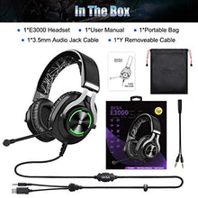 Load image into Gallery viewer, EKSA PS4 Gaming Headset PS4 Headset with Noise Cancelling Mic & RGB Light - Gaming Headphones for PC, Laptop, Xbox One Controller (Adapter Not Included), PS4, Nintendo Switch - 3.5mm Cable