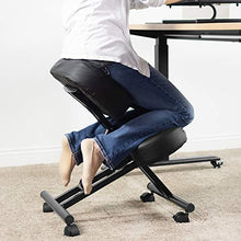 Load image into Gallery viewer, DRAGONN (by VIVO) Ergonomic Kneeling Chair, Adjustable Stool for Home and Office - Improve Your Posture with an Angled Seat - Thick Comfortable Cushions, Black (DN-CH-K01B)