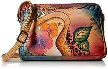 Load image into Gallery viewer, Anna by Anuschka Genuine Leather Satchel Organizer | Hand-Painted Original Artwork | Floral Abstract