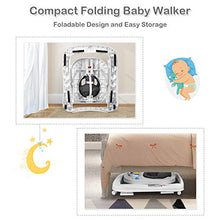 Load image into Gallery viewer, BABY JOY Baby Walker, 2 in 1 Foldable Activity Walk Behind Walker with Adjustable Height & Speed, Friction Control Functions, High Back Padded Seat, Music, Detachable Penguin Play Bar (Gray)