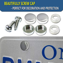 Load image into Gallery viewer, ZXFOOG Stainless Steel License Plate Screws-Rust Proof Car Tag Bolts for Fastening License Plate Cover, Front or Rear License Plate Frames with Screw Black Caps (M6 Screws+Chrome Caps)