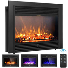 Load image into Gallery viewer, Giantex 28.5" Electric Fireplace Insert Recessed Mounted with 3 Color Flames Adjustable, 750/1500W Wall Fireplace Electric with Remote Control, Standing Fireplace Heater