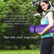Load image into Gallery viewer, HemingWeigh Super Thick, Extra Comfy, Moisture-resistant, Durable NBR Yoga Mat, 1/4 Inch, Light Weight, Perfect For Yoga, Exercise, & Workout Mat with Carrying Strap (Purple)