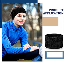 Load image into Gallery viewer, Winter Headbands for Women 4 Pieces Winter Ear Warmers Warm Knit Head Wrap Cable Fuzzy Lined Headband Soft Stretchy Ear Warmer Ear Band Covers for Women (Black, Dark Gray, White, Date Red)
