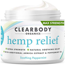 Load image into Gallery viewer, Hemp Pain Relief Cream- Made in USA Lab Tested Hemp Oil Formula for Arthritis, Back, Knee, Joint, Carpal Tunnel, Nerve, Muscle Pain for Inflammation, Soreness with Natural Peppermint & Arnica Extract