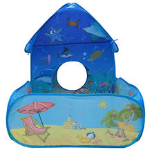 Load image into Gallery viewer, Vokodo Kids Pop Up Tent with Play Pen Area Beach Marine Animal Theme Folding Indoor Outdoor Playhouse Tunnel Pretend Imagination Creative Learning Toy Gift for Preschool Children Boys Girls Toddlers