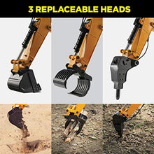 Load image into Gallery viewer, Top Race 23 Channel Hobby Remote Control Excavator, V4, Construction Vehicle RC Tractor, Full Metal Excavator Toy, Carries 180 Lbs, Diggs 1.1 Lbs Per Cubic Inch, Real Smoke, Use With our RC Dump Truck